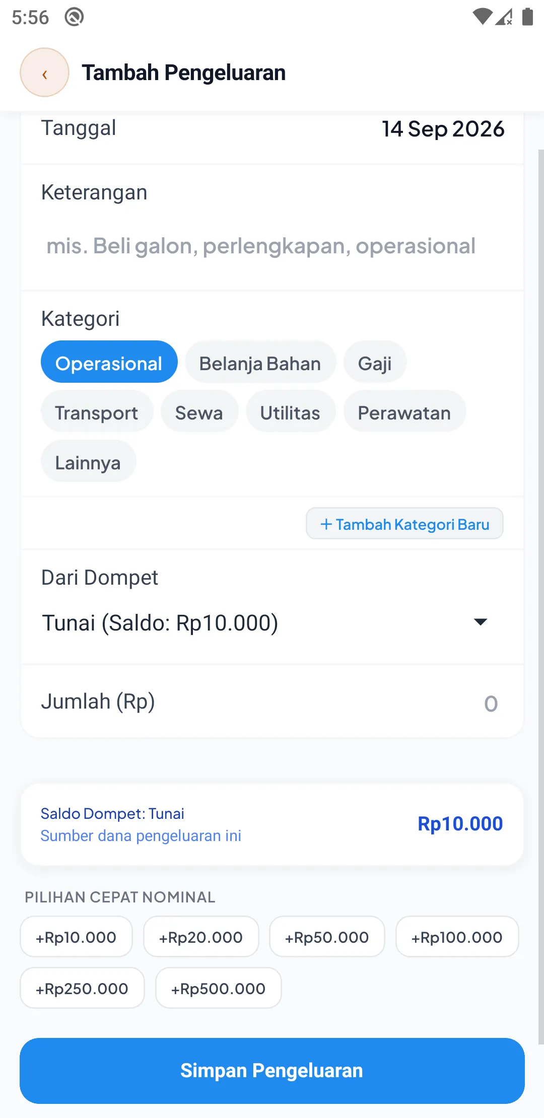 Form pengeluaran HP