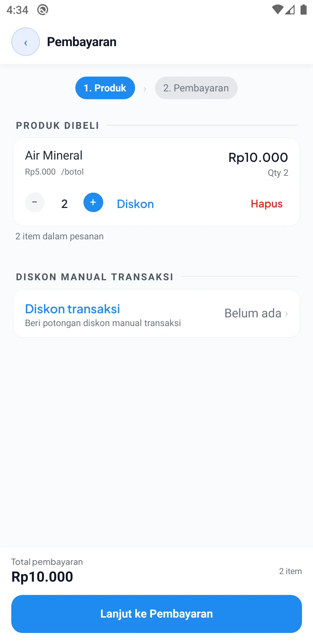Checkout HP — keranjang