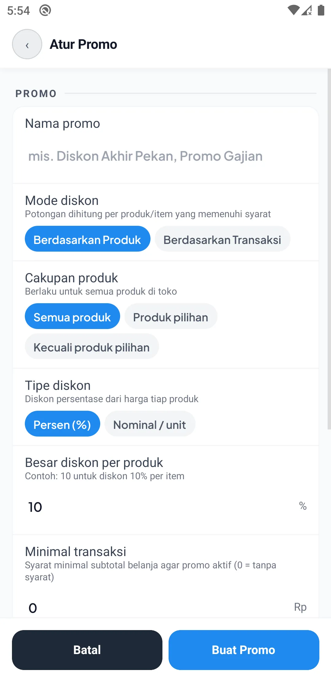 Form promo HP