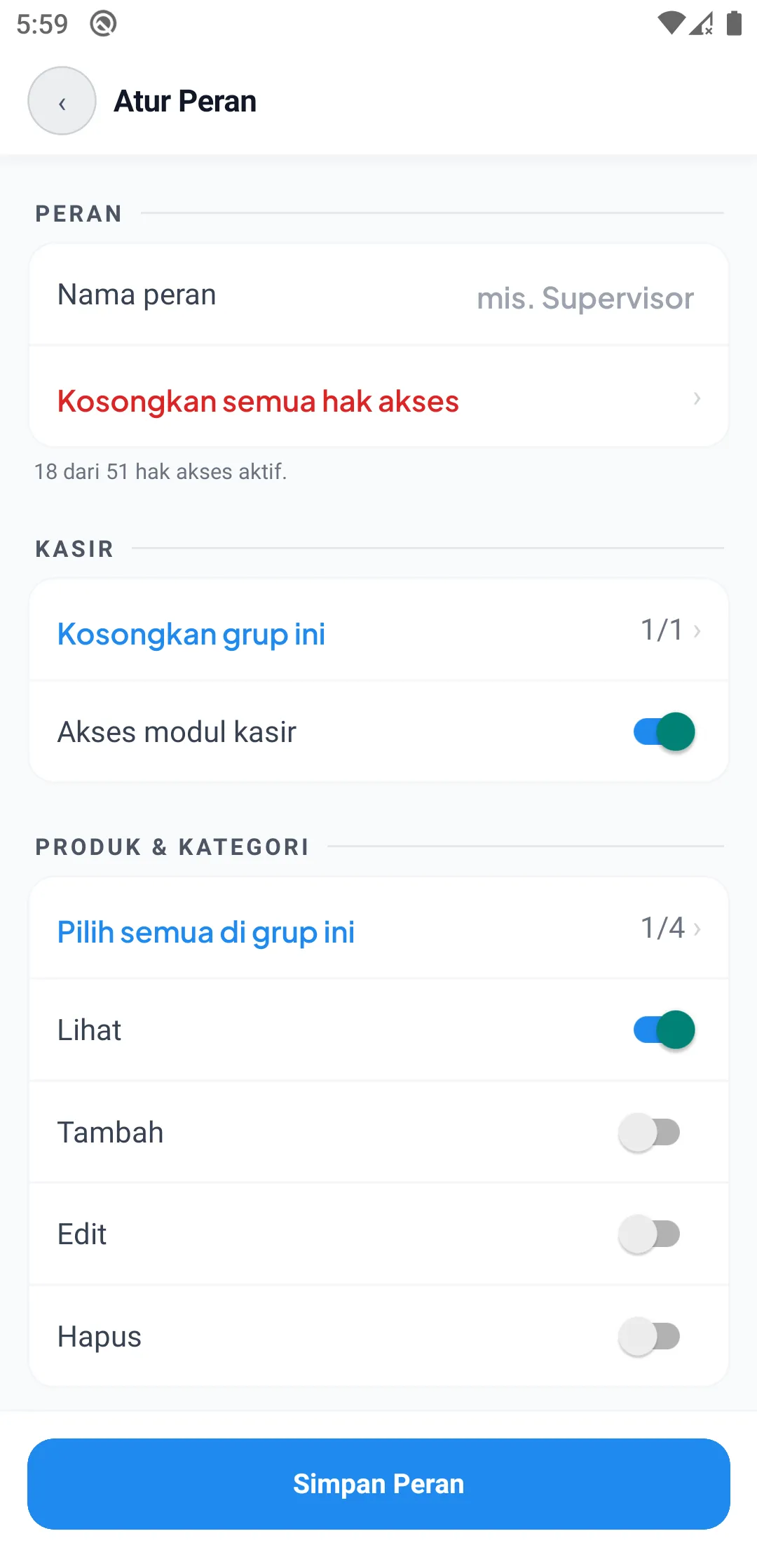 Form peran HP