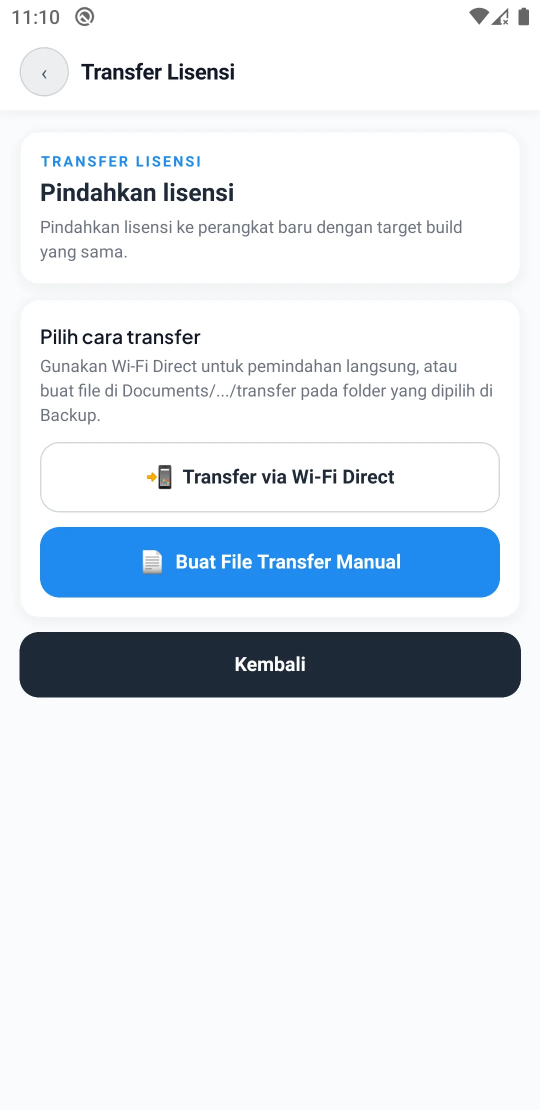 Transfer lisensi HP